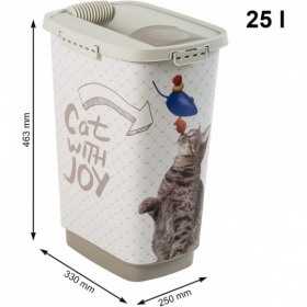 Container hrana pisici plastic imprimeu Rotho Cody 25 L