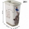 Container hrana pisici plastic imprimeu Rotho Cody 25 L 