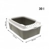 Litiera din plastic cappuccino cu intrare pe sus Rotho Bonnie Eco 57.2X39.3X21 cm
