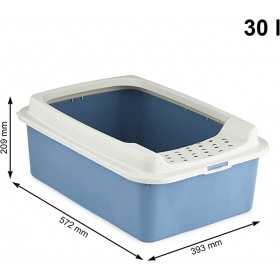 Litiera din plastic albastru cu intrare pe sus Rotho Bonnie 57.2X39.3X21 cm