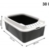 Litiera din plastic negru cu intrare pe sus Rotho Bonnie 57.2X39.3X21 cm