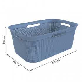 Cos rufe plastic rectangular albastru Rotho Brisen