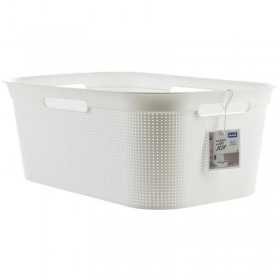 Cos rufe plastic rectangular alb Rotho Brisen