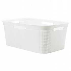 Cos rufe plastic rectangular alb Rotho Brisen