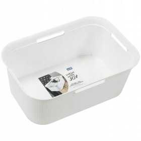 Cos rufe plastic rectangular alb Rotho Brisen