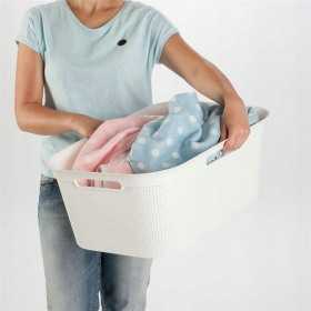 Cos rufe plastic rectangular alb Rotho Brisen