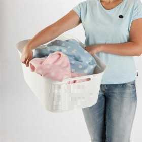 Cos rufe plastic rectangular alb Rotho Brisen