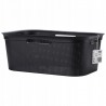 Cos rufe plastic rectangular negru Rotho Brisen 