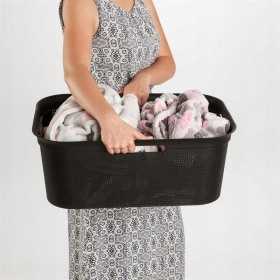 Cos rufe plastic rectangular negru Rotho Brisen