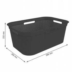 Cos rufe plastic rectangular negru Rotho Brisen