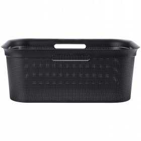 Cos rufe plastic rectangular negru Rotho Brisen