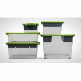 Organizator pentru cutie depozitare plastic, gospodarie, garaj, Rotho, Evo Total, unelte, negru, maner, 36.5x7.3x51.6cm, rezistent la socuri, 30L, 44L, 65L