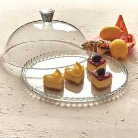 Platou servire rotund sticla cu capac Pasabahce Patisserie 32cm