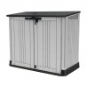 Dulap de exterior, plastic, pentru gradina, antracit, 2 usi, capac, Keter Store it out midi, 880L, 132x71,5x113,5cm, rezistent la intemperii 