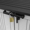 Dulap de exterior, plastic, pentru gradina, antracit, 2 usi, capac, Keter Store it out midi, 880L, 132x71,5x113,5cm, rezistent la intemperii 