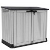 Dulap de exterior, plastic, pentru gradina, antracit, 2 usi, capac, Keter Store it out midi, 880L, 132x71,5x113,5cm, rezistent la intemperii 