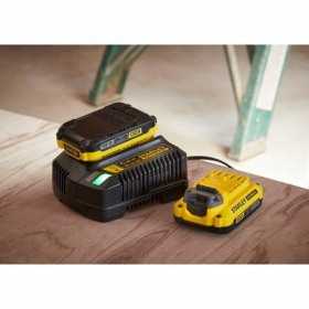 Kit baterie + incarcator 18V, Stanley Fatmax V20, SFMCB12D2, 1 x incarcator, 2 x acumulatori 2.0 Ah