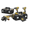 Set 3 Scule DeWalt: Masina de gaurit si insurubat, Masina de insurubat cu impact si Polizor Unghiular, cu 2 Acumulatori, 18 V,  5.0Ah 
