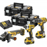 Set 3 Scule DeWalt: Masina de gaurit si insurubat, Masina de insurubat cu impact si Polizor Unghiular, cu 2 Acumulatori, 18 V,  5.0Ah 