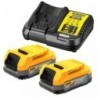 Kit DeWalt DCB1102E2, Statie incarcare + 2 x acumulatori 2 Ah POWERSTACK