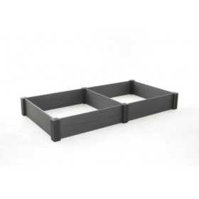 Ghiveci gradina modular, material compozit Evotech, Keter Vista, pentru flori si legume, gri, 121.5 x 121.5 x 27 cm