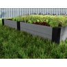 Ghiveci gradina modular, material compozit Evotech, Keter Vista, pentru flori si legume, gri, 121.5 x 121.5 x 27 cm