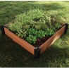Ghiveci de gradina modular, maro, material compozit Evotech, Keter, colectia Vista, pentru flori si legume, dimensiuni 121,5 x 121,5 x 27 cm