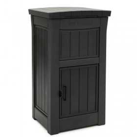 Dulap exterior curte, din plastic, pentru primirea coletelor, grafit, Keter, 53x62x112 cm, rezistent la intemperii, cu incuietoare suplimentara