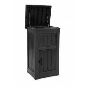 Dulap exterior curte, din plastic, pentru primirea coletelor, grafit, Keter, 53x62x112 cm, rezistent la intemperii, cu incuietoare suplimentara