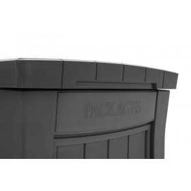 Dulap exterior curte, din plastic, pentru primirea coletelor, grafit, Keter, 53x62x112 cm, rezistent la intemperii, cu incuietoare suplimentara