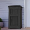 Dulap exterior curte, din plastic, pentru primirea coletelor, grafit, Keter, 53x62x112 cm, rezistent la intemperii, cu incuietoare suplimentara