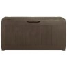 Lada depozitare exterior, pentru accesorii gradina si terasa, cu capac, material polipropilena, culoare maro, Keter Hollywood, 270 L, cu sistem inchidere si manere