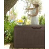 Lada depozitare exterior, pentru accesorii gradina si terasa, cu capac, material polipropilena, culoare maro, Keter Hollywood, 270 L, cu sistem inchidere si manere