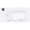 Lada plastic de depozitare gradina, pentru unelte, jucarii, perne, cu capac incuietor, material rezistent UV, maro, Keter Marvel Plus, 117x57x45 cm, 270 L 