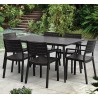 Scaun de gradina, polipropilena, Keter, Metaline, pentru balcon sau terasa, negru, cu cotiere si spatar, stivuibil