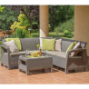 Set mobilier pentru terasa, polipropilena, Keter Corfu Relax, aspect ratan, canapea 4-5 persoane, masuta dreptunghiulara, rezistent UV, cappuccino-sand