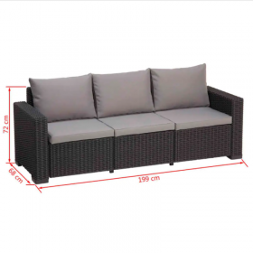 Canapea de exterior, 3 locuri, Keter, California, Maro
