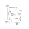 Set mobilier pentru balcon, material polipropilena imitatie ratan, marca Keter, colectia Salemo, 2 fotolii, culoare maro warm taupe, dimensiuni fotoliu 74x67x76 cm