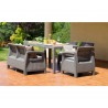 Set mobilier pentru gradina, polipropilena, Keter Corfu Fiesta, pentru terasa, masa, doua canapele, doua fotolii, culoare cappuccino - sand, rezistent la UV si intemperii 