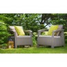 Set mobilier pentru gradina, polipropilena, Keter Corfu Fiesta, pentru terasa, masa, doua canapele, doua fotolii, culoare cappuccino - sand, rezistent la UV si intemperii 
