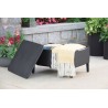 Set mobilier pentru gradina, polipropilena, Keter Salemo, pentru terasa, masa cu spatiu depozitare, canapea, 2 fotolii, aspect ratan, culoare graphite, rezistent la UV si intemperii
