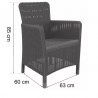 Set mobilier de gradina din polipropilena, Keter Trenton, pentru terasa sau balcon, masuta inclusa, 2 fotolii, culoare grafit, rezistent UV si intemperii 