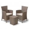 Set mobilier pentru balcon, material polipropilena, Keter Iowa, pentru gradina, masuta inclusa, 2 fotolii, culoare cappuccino, rezistent UV si intemperii