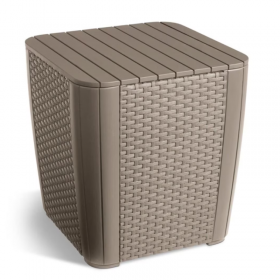 Set mobilier pentru balcon, material polipropilena, Keter Iowa, pentru gradina, masuta inclusa, 2 fotolii, culoare cappuccino, rezistent UV si intemperii