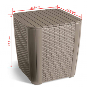 Set mobilier pentru balcon, material polipropilena, Keter Iowa, pentru gradina, masuta inclusa, 2 fotolii, culoare cappuccino, rezistent UV si intemperii