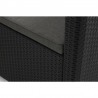 Set mobilier de gradina, polipropilena, Keter Claire, pentru terasa, cu masa, doua fotolii si o canapea, design ratan, culoare graphite, rezistent la UV si intemperii