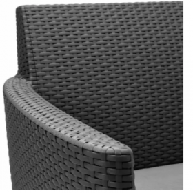 Set mobilier pentru terasa, 2 fotolii, exterior, polipropilena, ratan imitatie, Keter Salemo, grafit, rezistent UV si intemperii, 74x67x76 cm