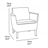 Set mobilier pentru terasa, 2 fotolii, exterior, polipropilena, ratan imitatie, Keter Salemo, grafit, rezistent UV si intemperii, 74x67x76 cm 