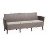 Set mobilier de gradina cappuccino-sand, polipropilena, Keter Salemo, pentru terasa, masa, doua fotolii, canapea, rezistent UV, usor de asamblat 