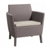 Set mobilier de gradina cappuccino-sand, polipropilena, Keter Salemo, pentru terasa, masa, doua fotolii, canapea, rezistent UV, usor de asamblat 